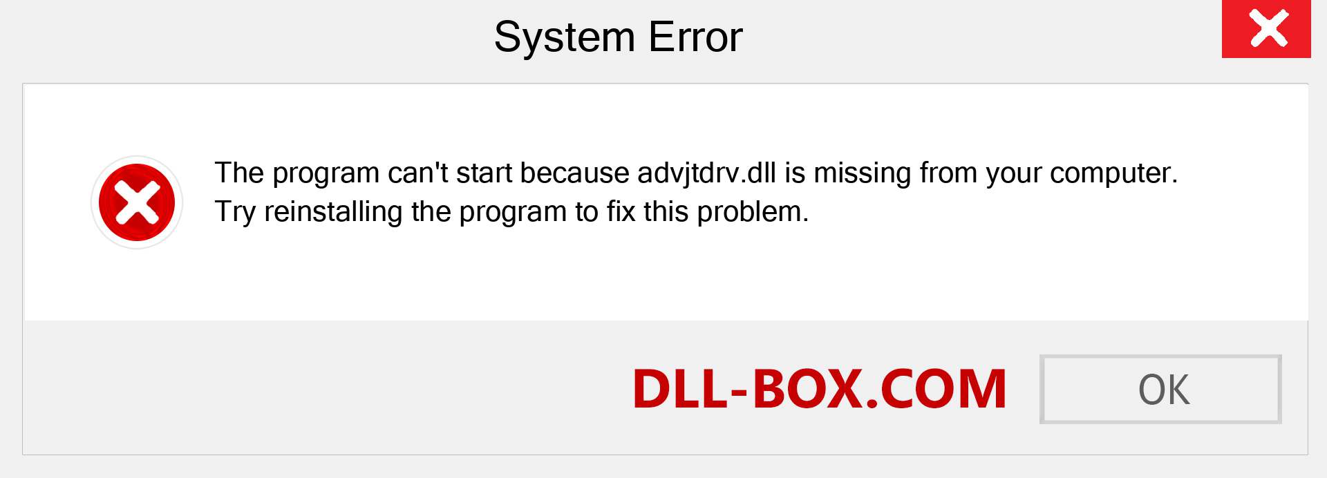  advjtdrv.dll file is missing?. Download for Windows 7, 8, 10 - Fix  advjtdrv dll Missing Error on Windows, photos, images